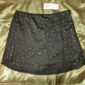 NWT Black Rhinestone Skort